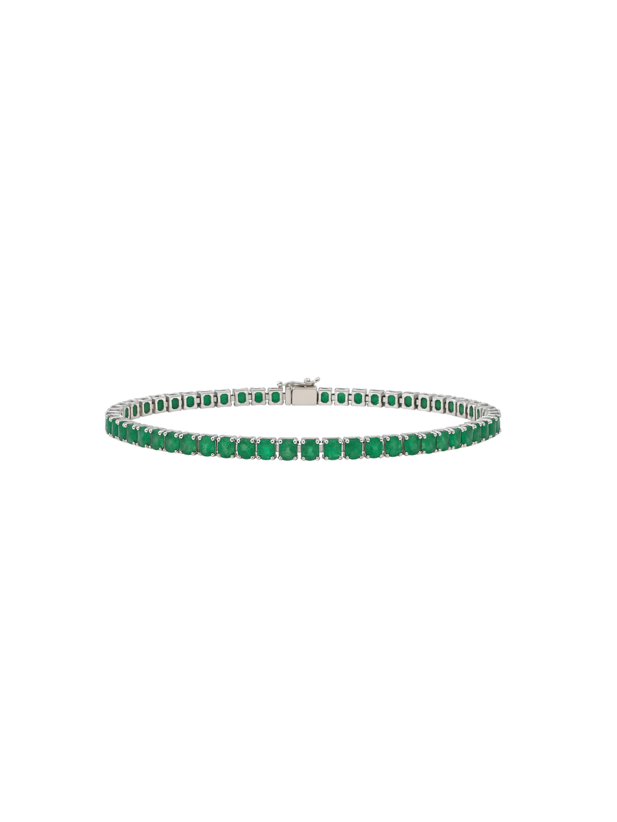 9.41ct Emerald 18K Gold Tennis Bracelet