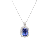 4.72ct Diamond Tanzanite Platinum Pendant Necklace