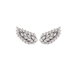 2.87ct Diamond 18K Gold Leaf Climber Earrings