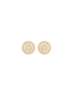 0.76ct Diamond 18K Gold Illusion Set Stud Earrings