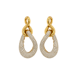 4.33ct Diamond 14K Gold Pave Statement Earrings
