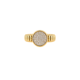 0.18ct Diamond 18K Italian Gold Pave Ring