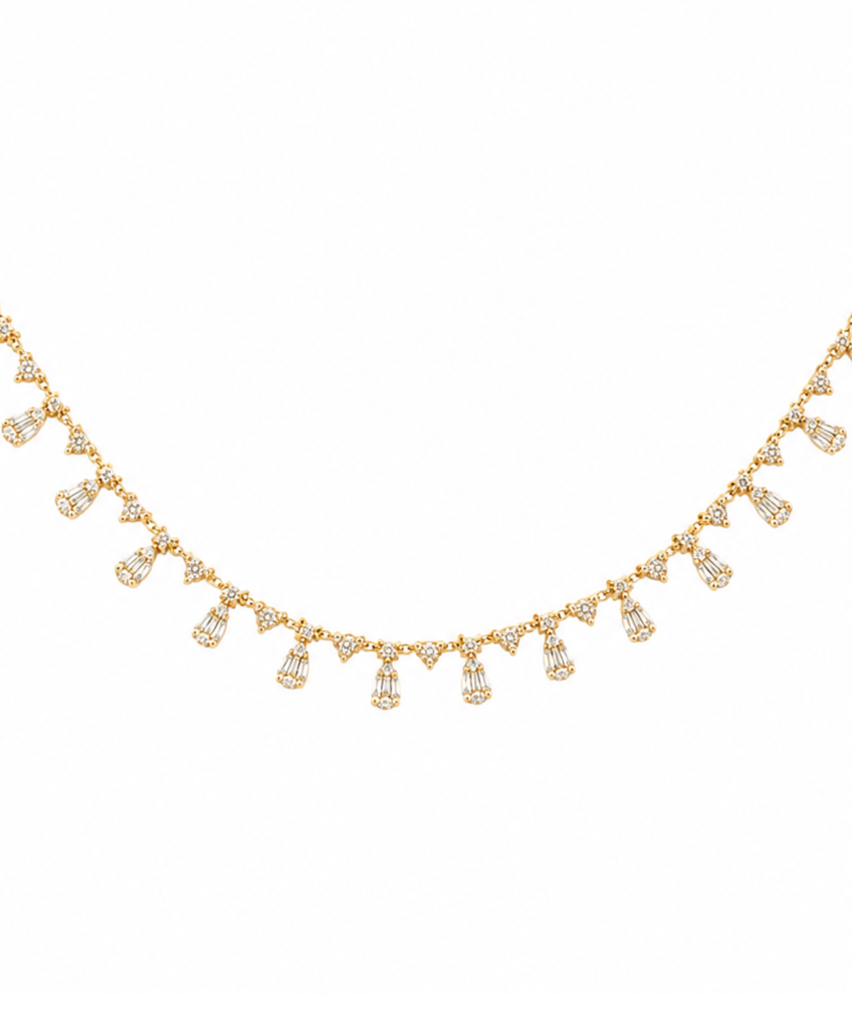 2.60ct Diamond 14K Gold Stationed Drop Necklace