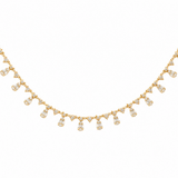 2.60ct Diamond 14K Gold Stationed Drop Necklace