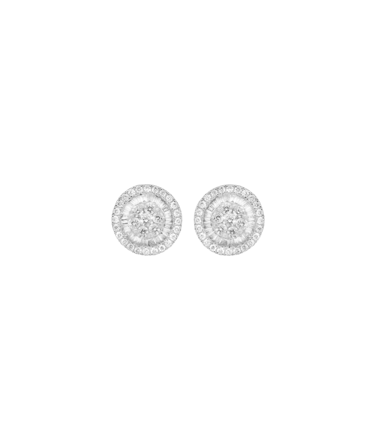 0.76ct Diamond 18K Gold Illusion Set Stud Earrings