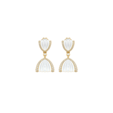 2.61ct Diamond Mother of Pearl 18K Gold Drop Earrings