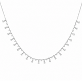 2.60ct Diamond 14K Gold Stationed Drop Necklace