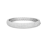 27.19ct Diamond 18K Gold Pave Bangle Bracelet