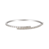 2.07ct Diamond 14K Gold Bypass Bangle Bracelet