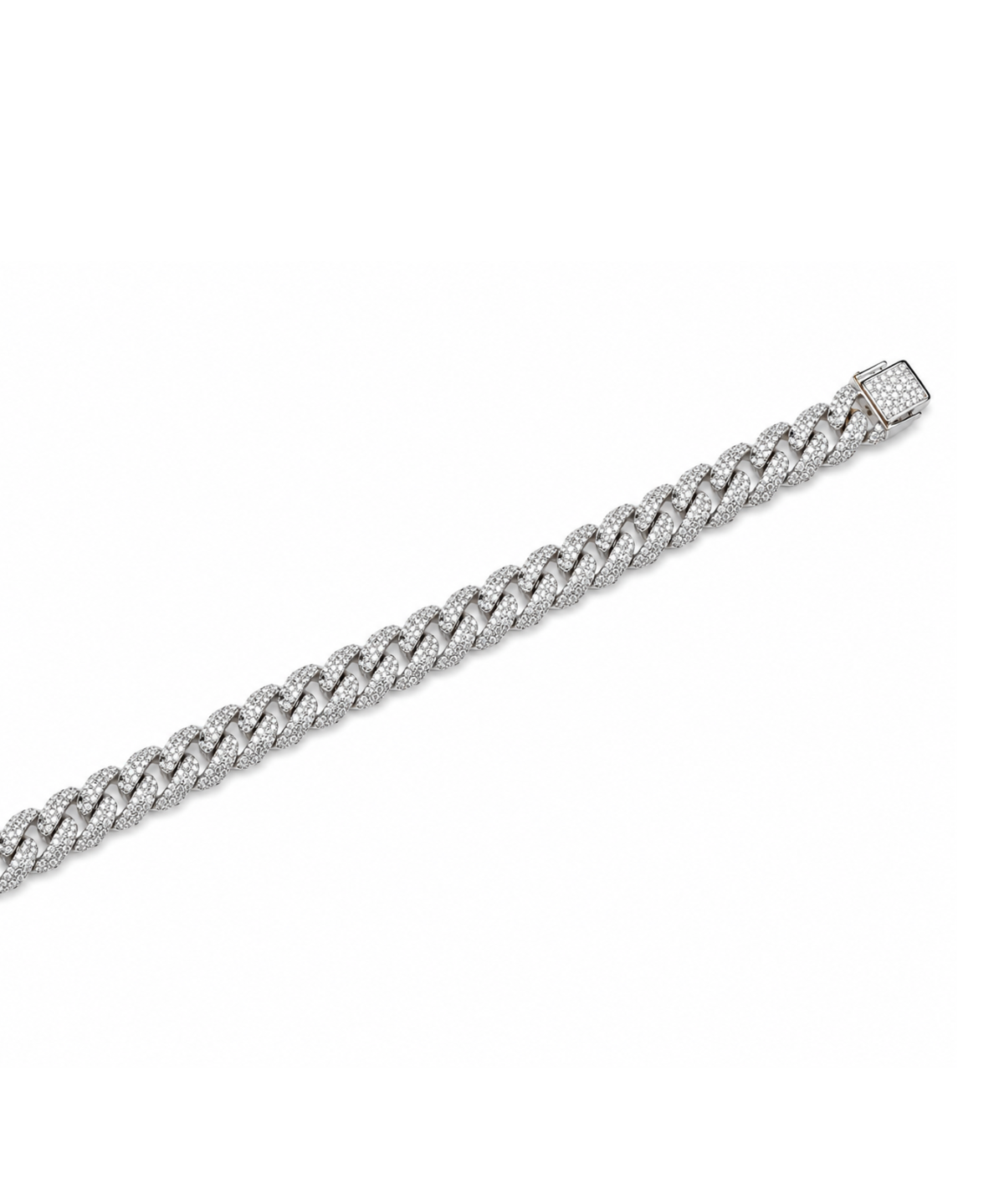 2.00ct Diamond 14K Gold Cuban Chain Bracelet