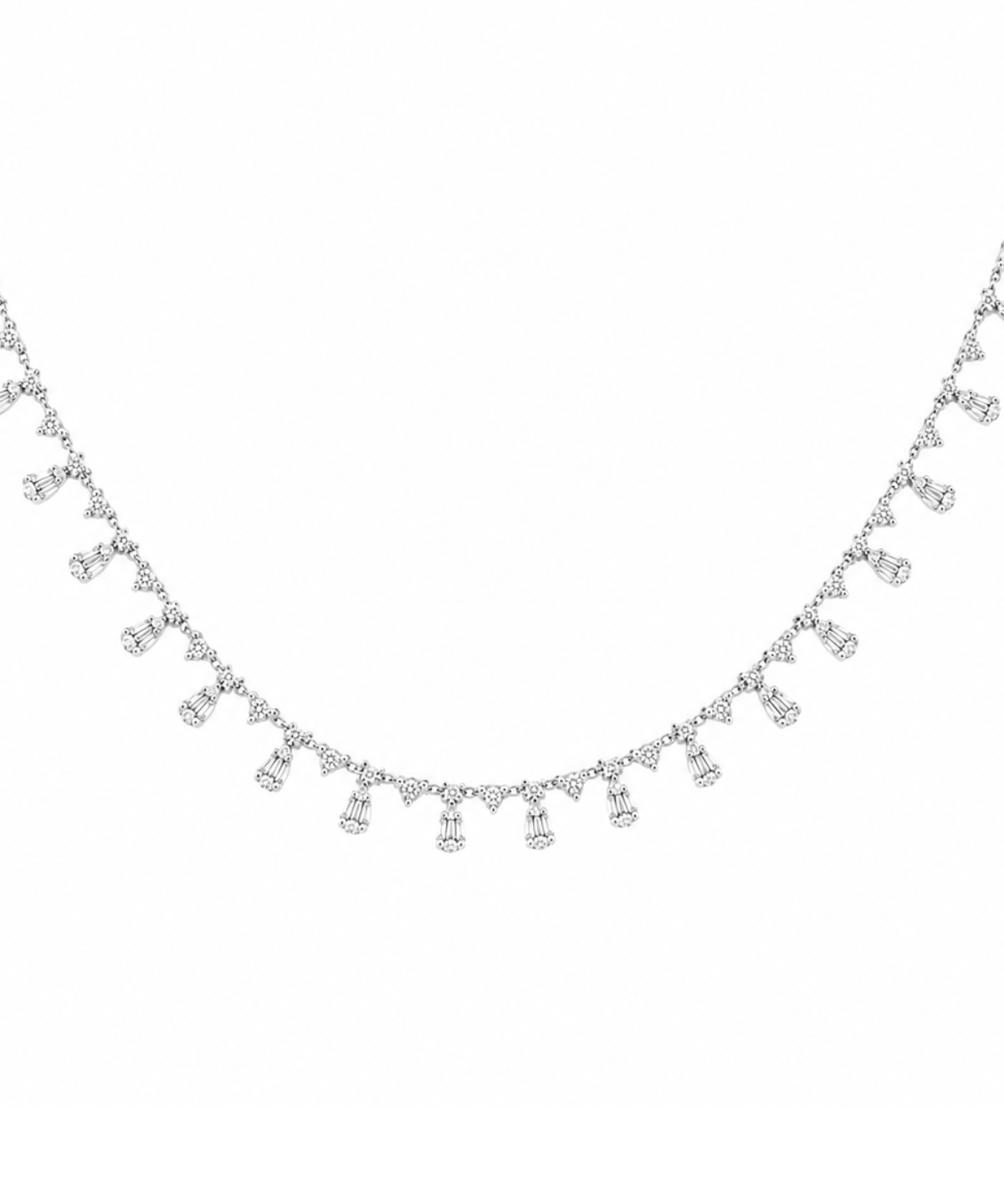 2.60ct Diamond 14K Gold Stationed Drop Necklace