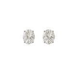 2.63ct Diamond 18K Gold Oval Illusion Stud Earrings