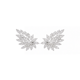 1.39ct Diamond 18K Gold Leaf Cluster Earrings
