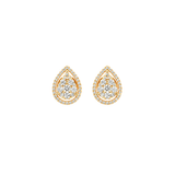 0.86ct Diamond 18K Gold Pear Cluster Stud Earrings