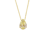IGI 4.02ct Diamond 18K Gold Pear Pendant Chain Necklace