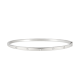 0.41ct Diamond 18K Gold Stationed Bangle Bracelet