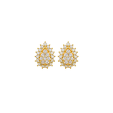 1.27ct Diamond 18K Gold Pear Pave Stud Earrings