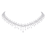 11.34ct Diamond 18K Gold Statement Floating Tennis Necklace