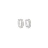 0.32ct Diamond 18K Gold Pave Huggie Hoop Earrings