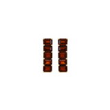2ct Red Garnet 14K Gold Half Hoop Earrings
