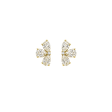 1.60ct Diamond 18K Gold Half Flower Earrings