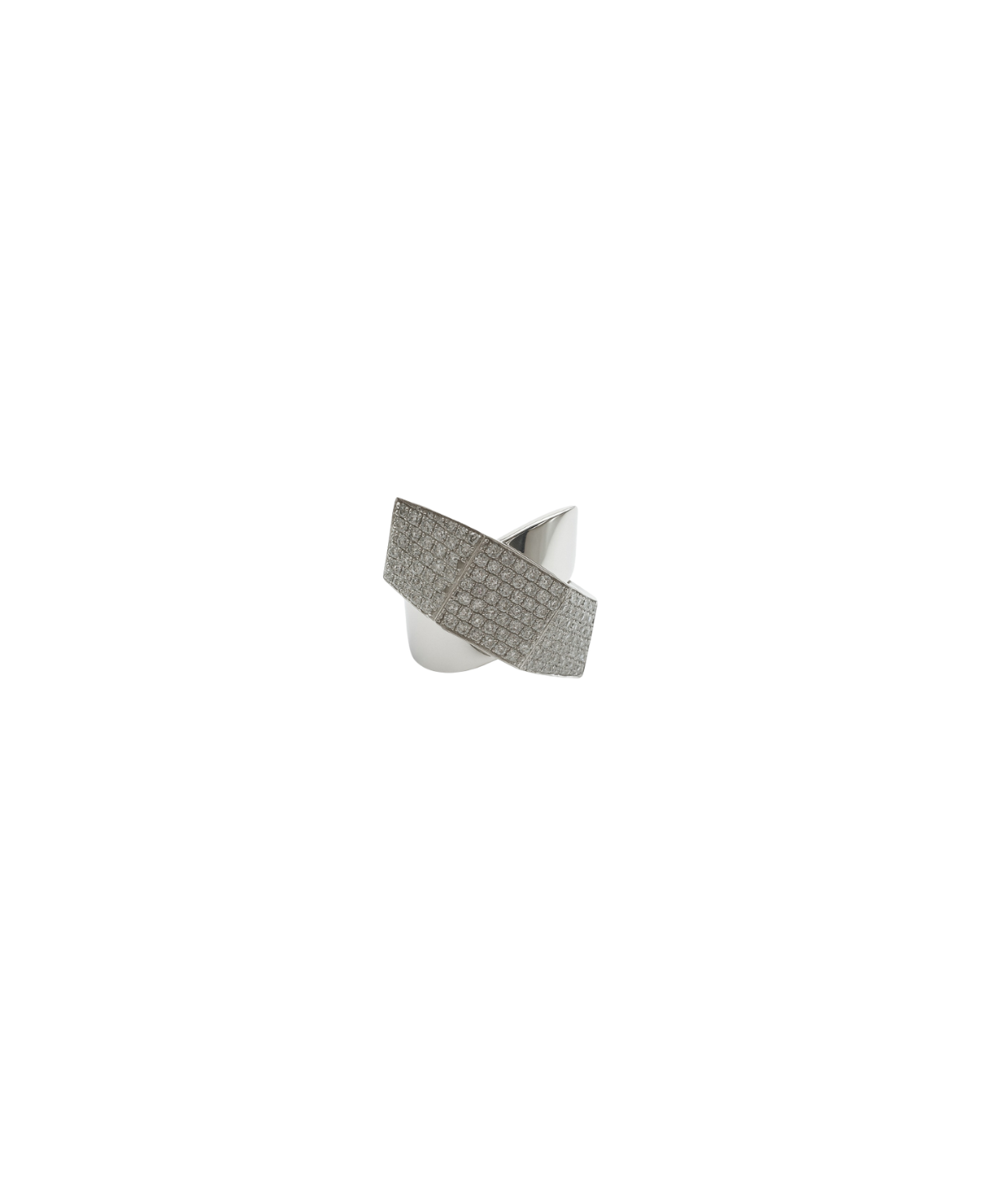 1.10ct Diamond 18K Gold Crossover Ring