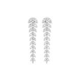 2.52ct Diamond 18K Gold Graduated Leaf Cascade Earrings