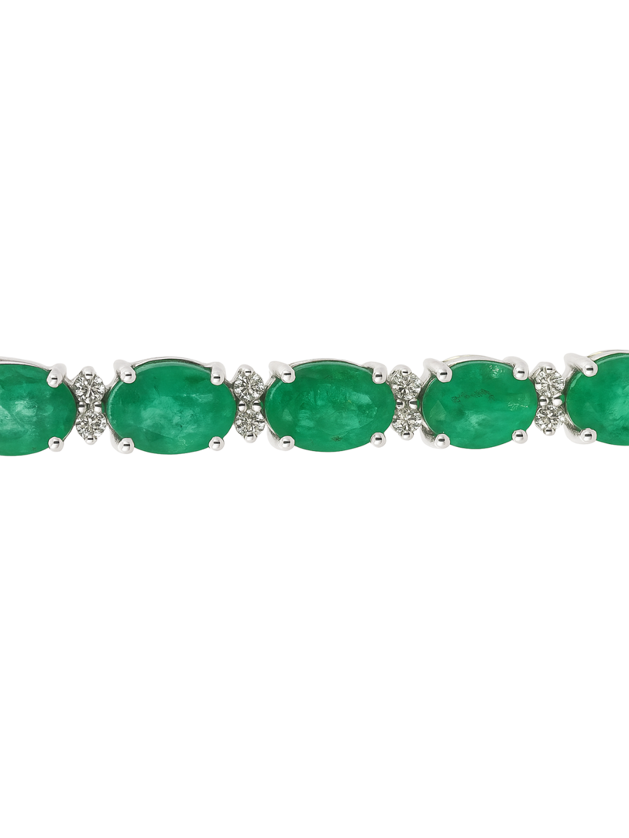 8.45ct Emerald Diamond 18K Gold Tennis Bracelet