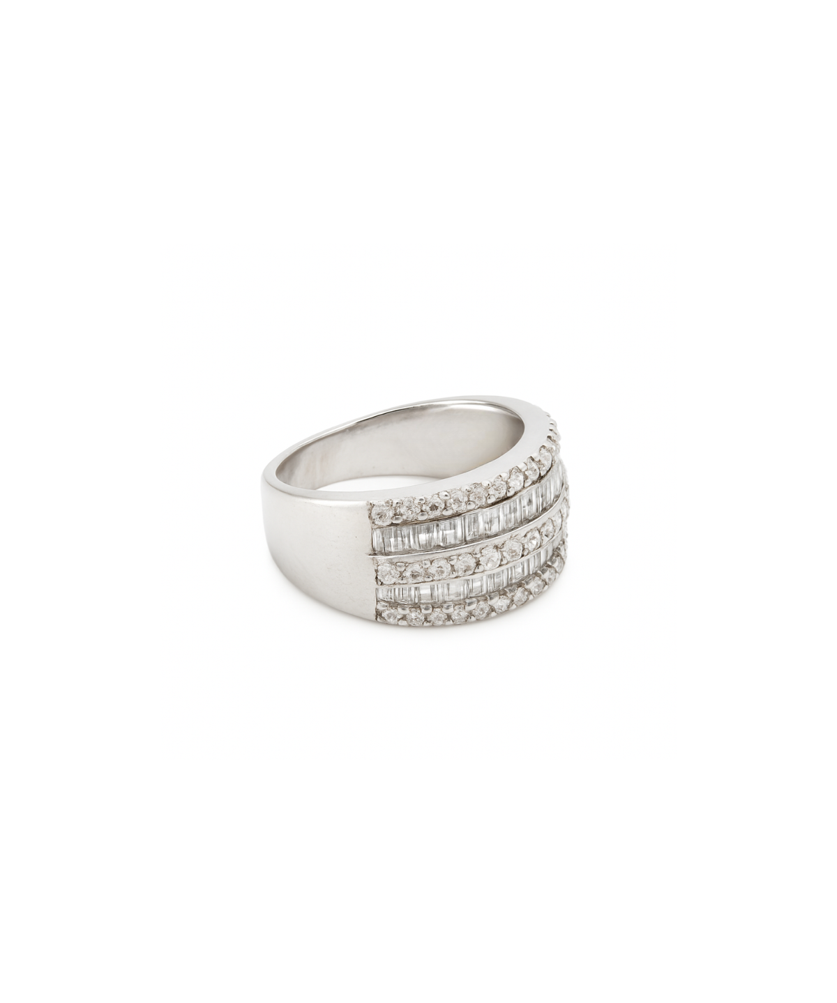1.00ct Diamond 14K Gold Multi Row Ring