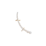 0.15ct Diamond Pearl 18K Gold Climber Ear Cuff