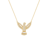 1.00ct Diamond 18K Gold Holy Spirit Pendant Chain Necklace