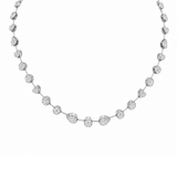 4.05ct Diamond 14K Gold Pave Multi Shape Half Tennis Necklace