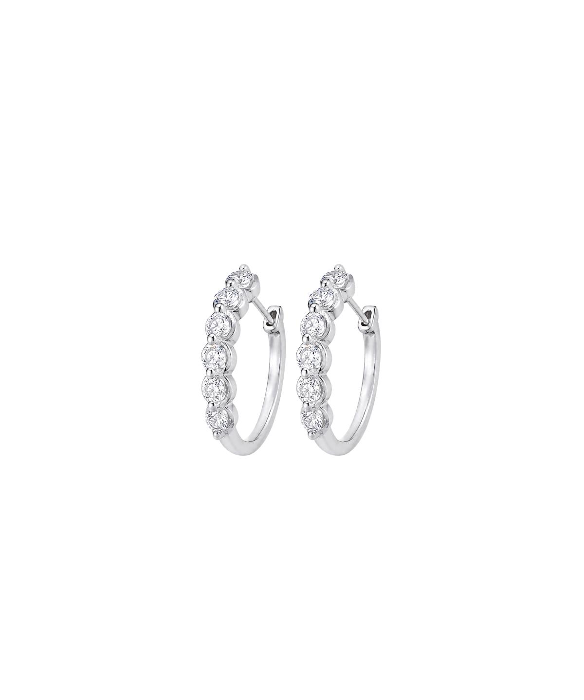 1.00ct Diamond 14K Gold Hoop Earrings
