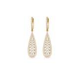 2.00ct Diamond 14K Gold Drop Hoop Earrings