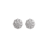2.78ct Diamond 18K Gold Cluster Flower Stud Earrings