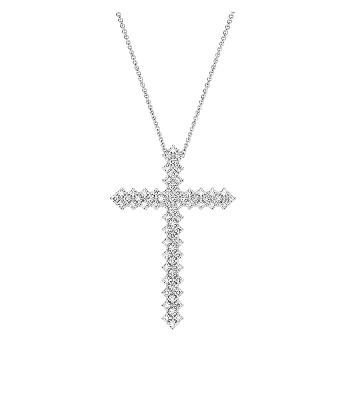 1.15ct Diamond 18K Gold Cross Necklace