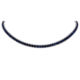 42.30ct Sapphire 14K Gold Oval Tennis Necklace
