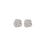 0.80ct Diamond 18K Gold Pave Flower Earrings