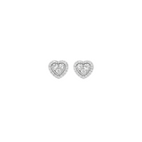 0.63ct Diamond 18K Gold Heart Halo Stud Earrings