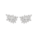 2.91ct Diamond 18K Gold Leaf Climber Earrings