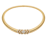 0.77ct Diamond 18K Italian Gold Choker Necklace