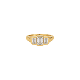 0.76ct Diamond 18K Gold Baguette Signet Ring