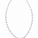 4.05ct Diamond 14K Gold Pave Multi Shape Half Tennis Necklace
