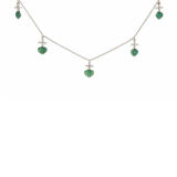0.70ct Emerald Diamond 18K Gold Sacred Heart Station Necklace