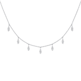 1.05ct Diamond 18K Gold Marquise Drop Stationed Necklace