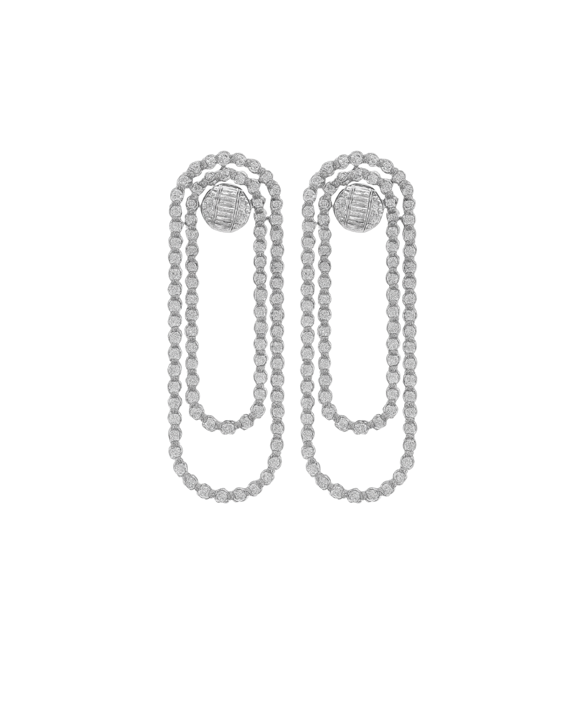 3.75ct Diamond 14K Gold Flexible Circle Earrings