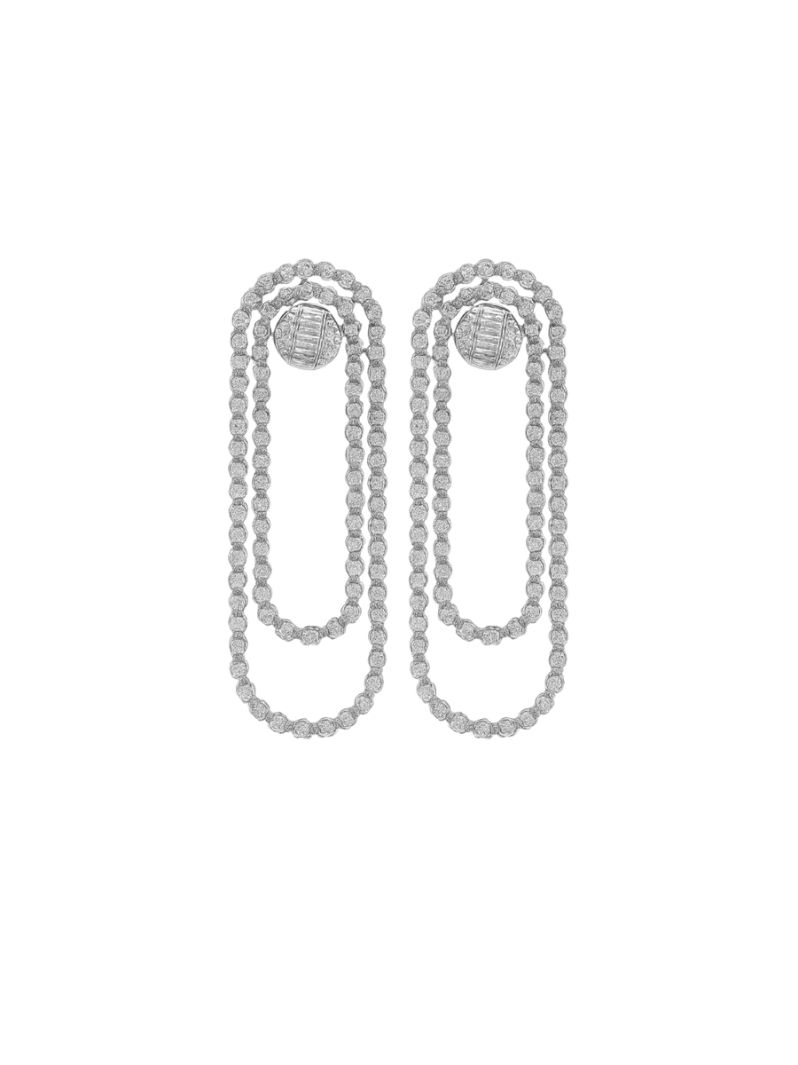 3.75ct Diamond 14K Gold Flexible Circle Earrings