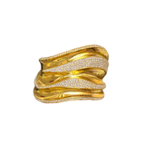 6.87ct Diamond 14K Gold Statement Cuff Bracelet