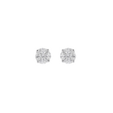 2.50ct Diamond 18K Gold Illusion Stud Earrings