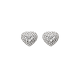1.25ct Diamond 18K Gold Pave Heart Stud Earrings